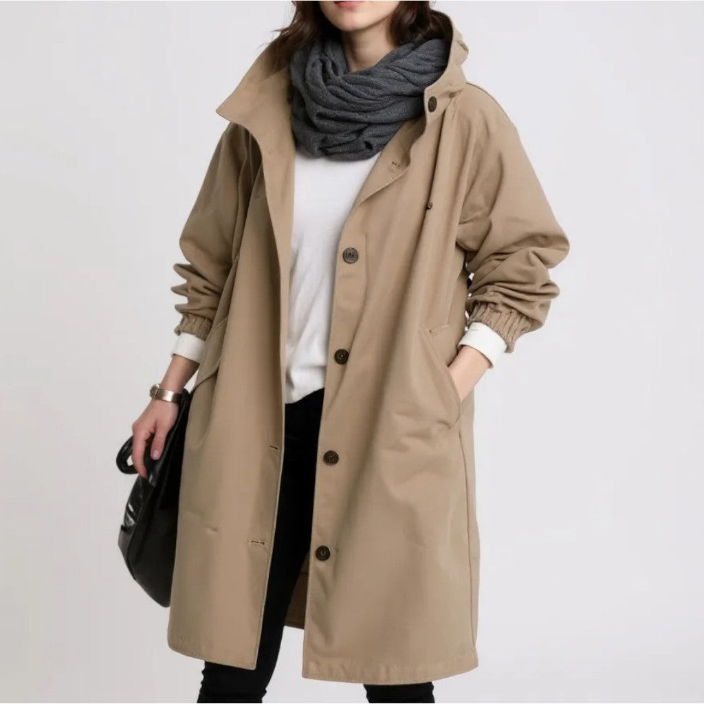 Old Monarchy | Women’s Hooded Trench Coat – Effortless Layers for All Seasons