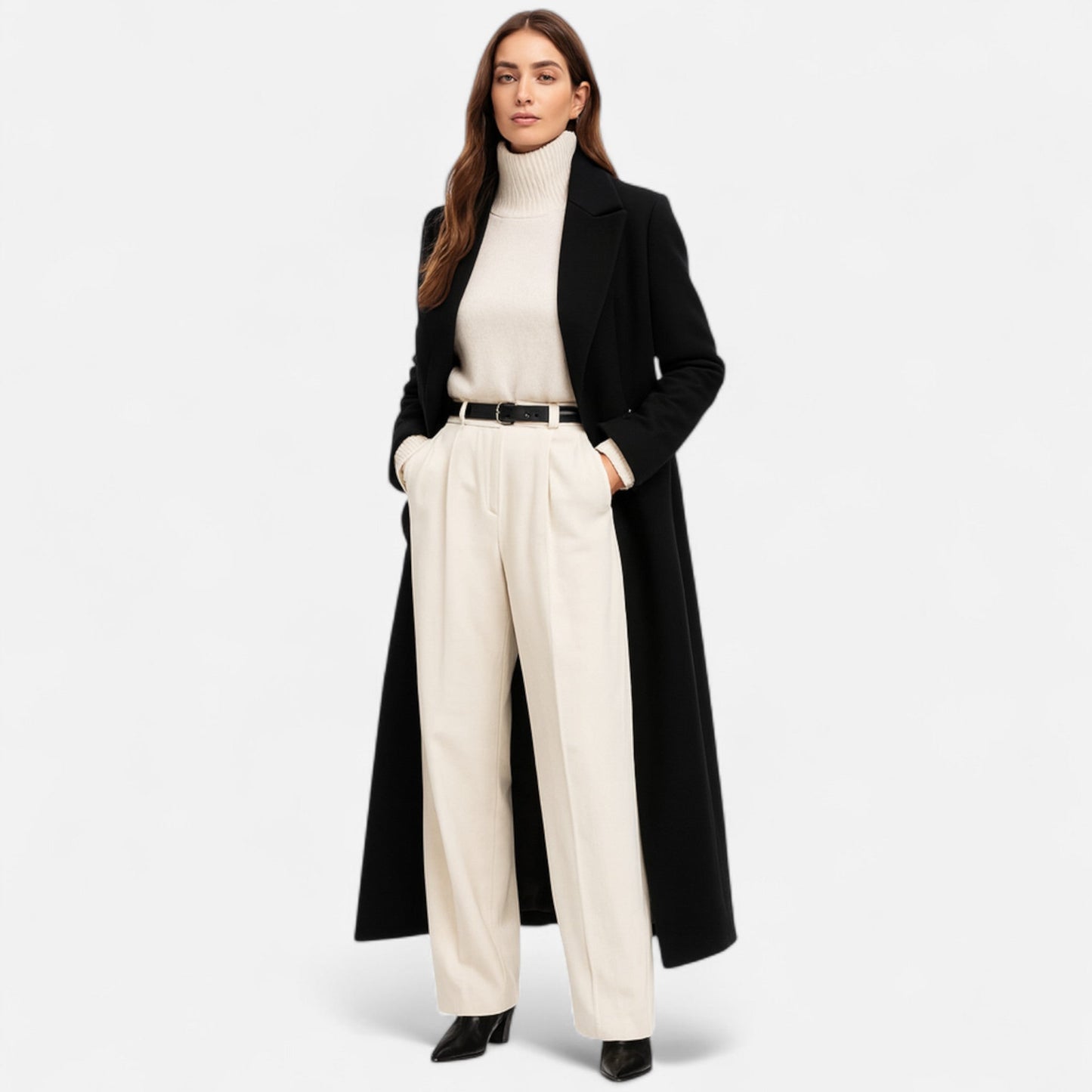 Old Monarchy | Women’s Longline Wool-Blend Coat – Timeless Elegance, Modern Poise